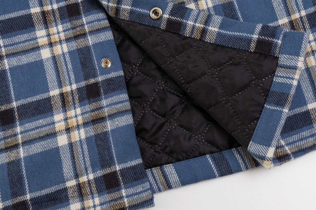 Chrome Hearts plaid design with silver embellishments, cotton-padded jacket