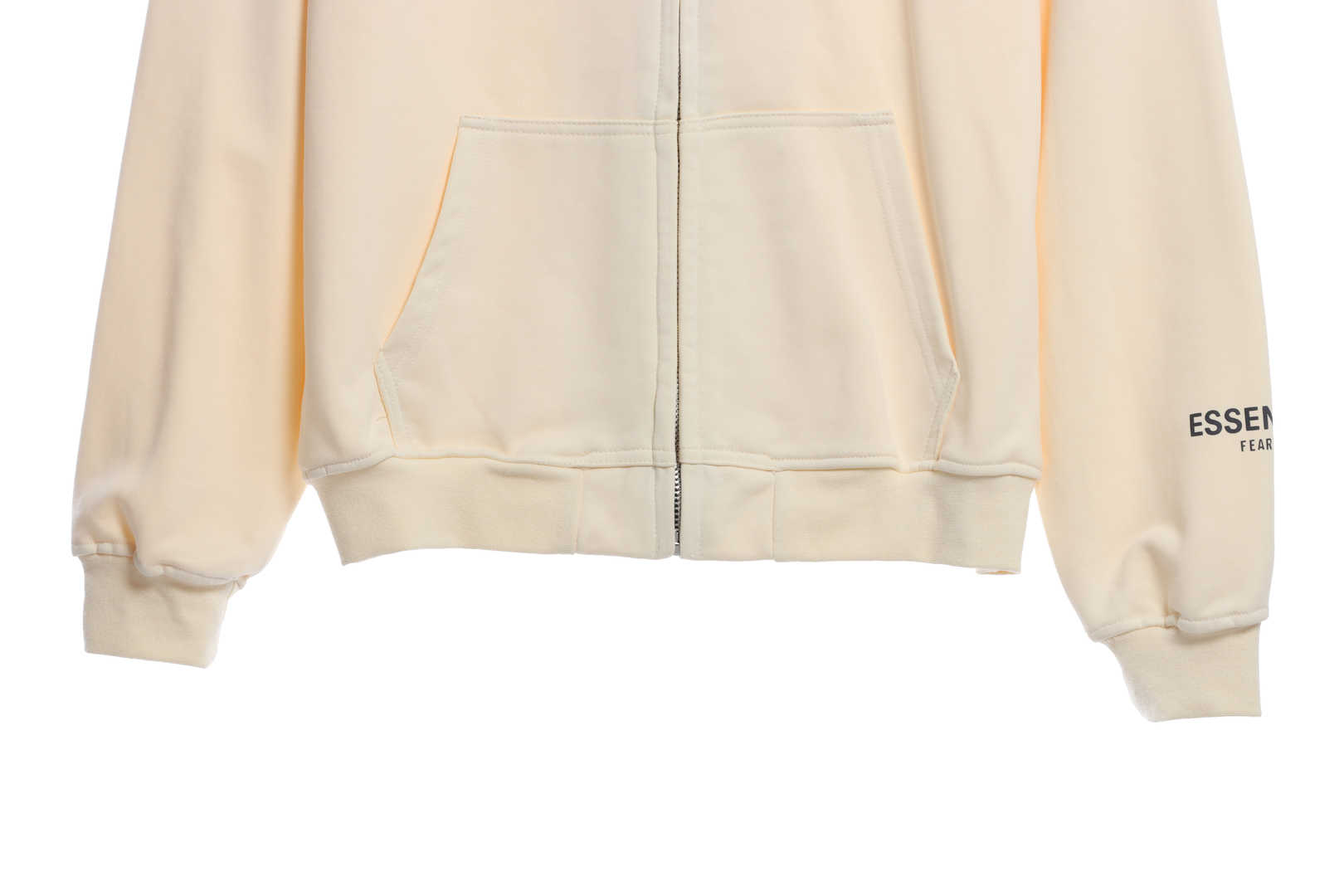 Double Line Back Silicone Lettering Zip Hoodie