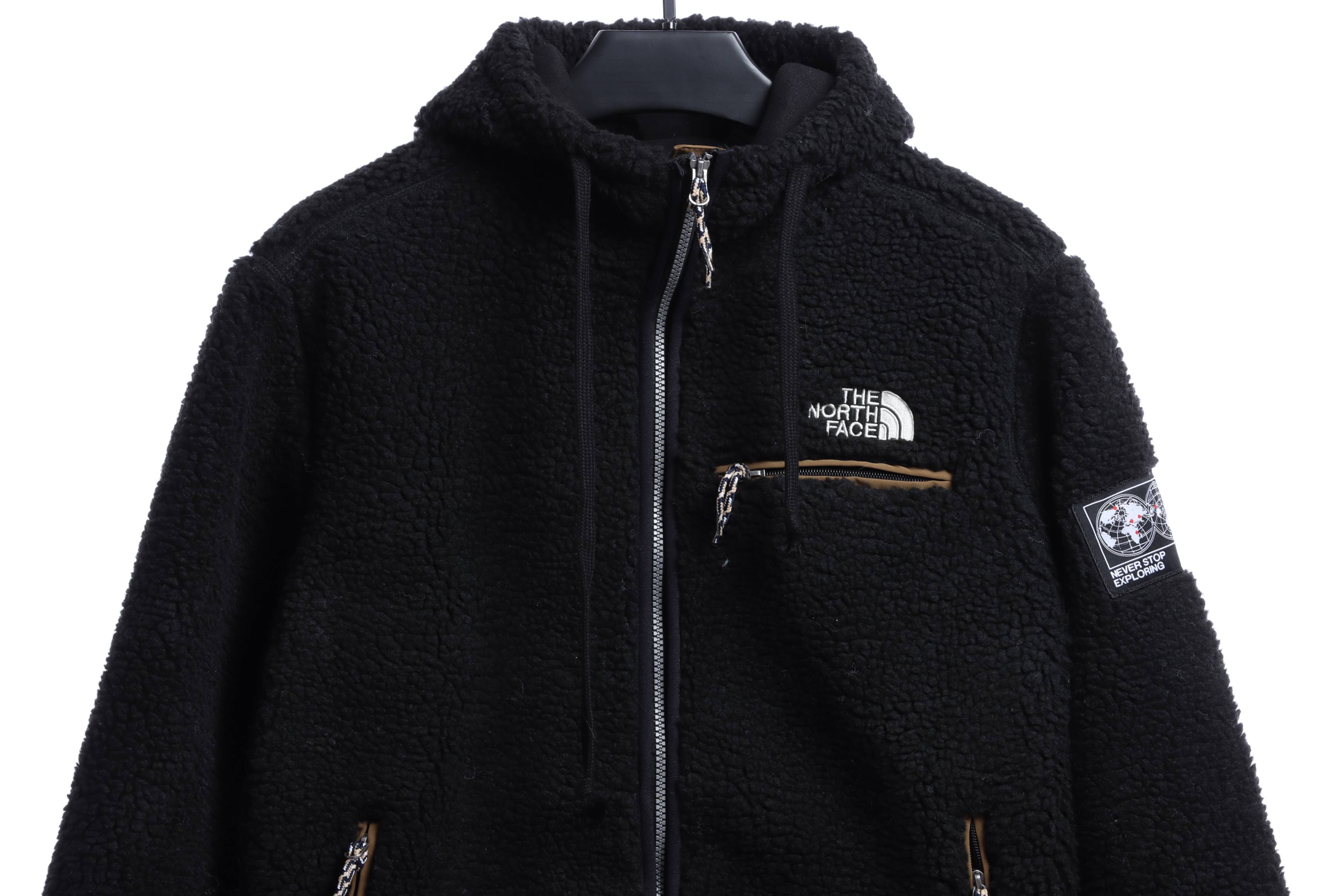 The North Face Double Laminated Sherpa White Zip Jacket