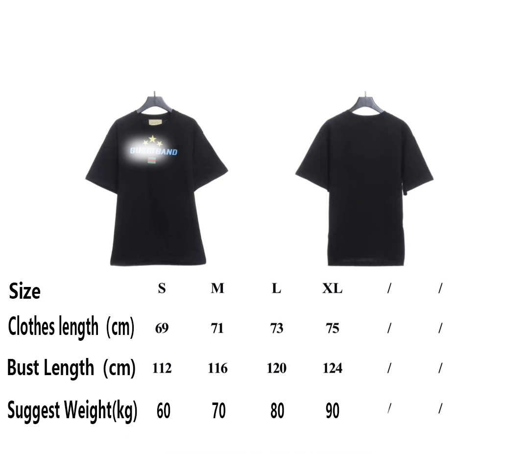 Guc1 BAND star embroidery short sleeves