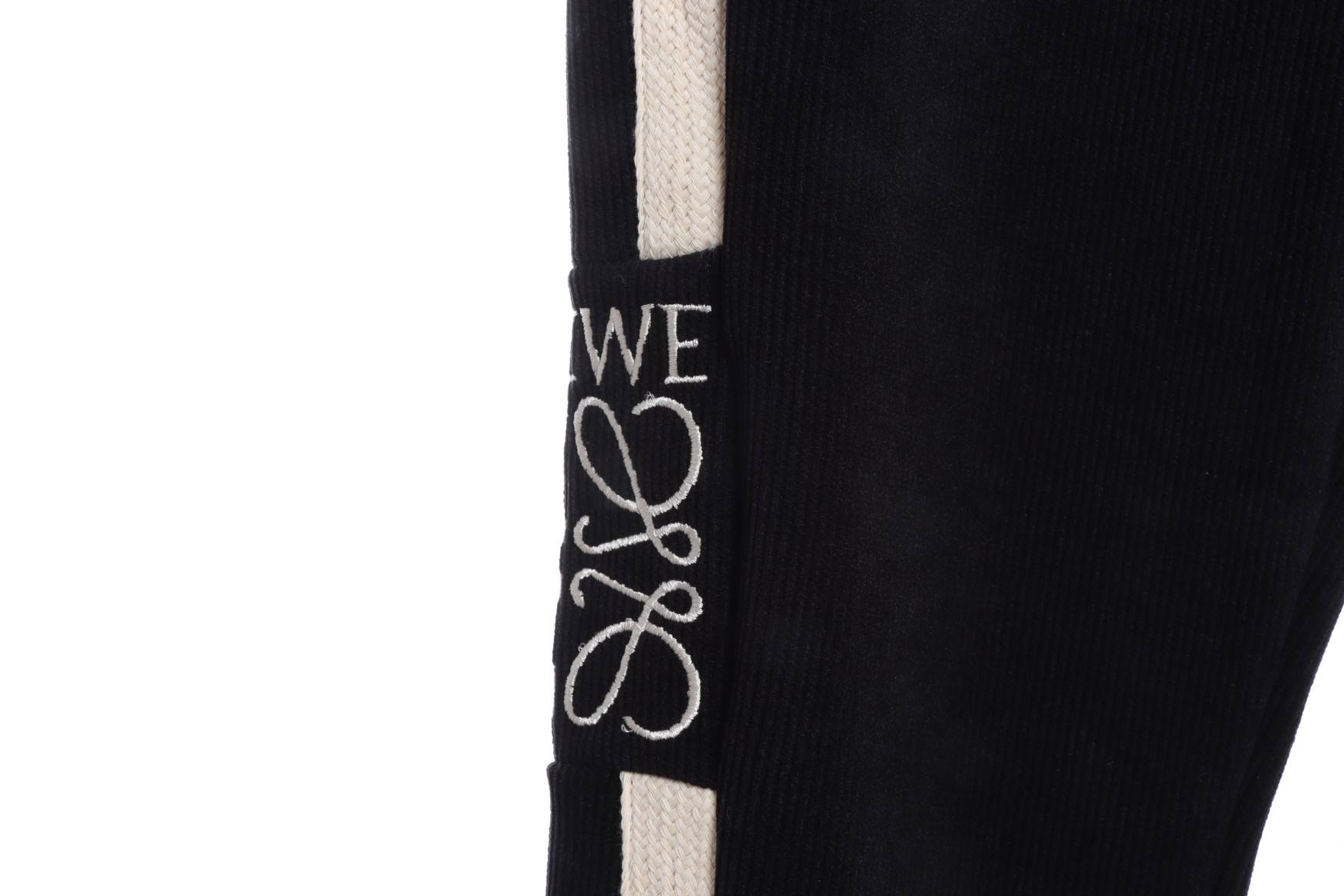 LOEVVE 22FW corduroy side logo letter embroidered sweatpants