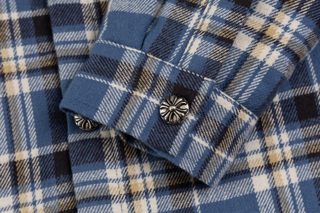 Chrome Hearts plaid design with silver embellishments, cotton-padded jacket