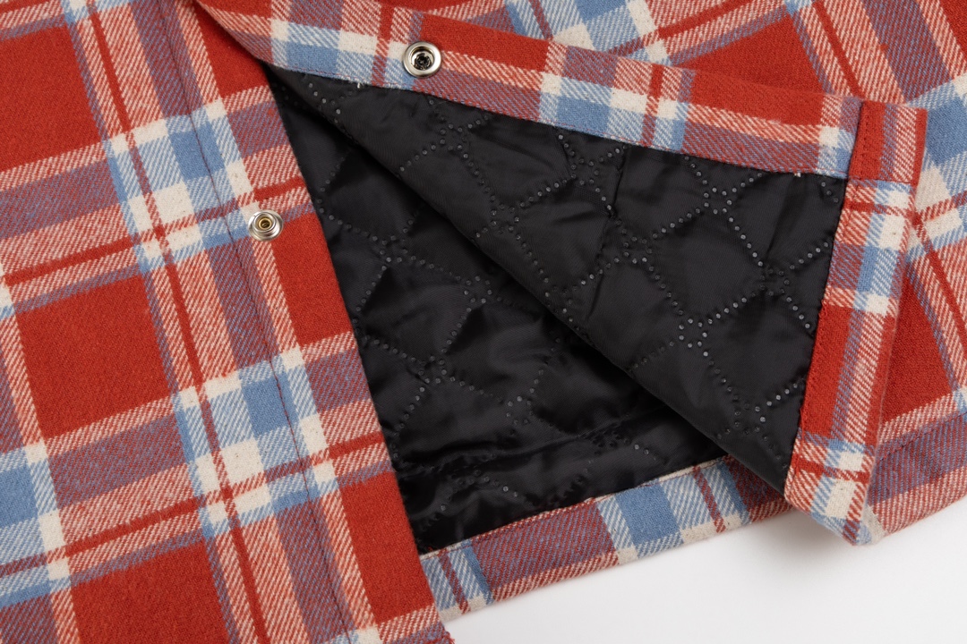 Chrome Hearts plaid design with silver embellishments, cotton-padded jacket