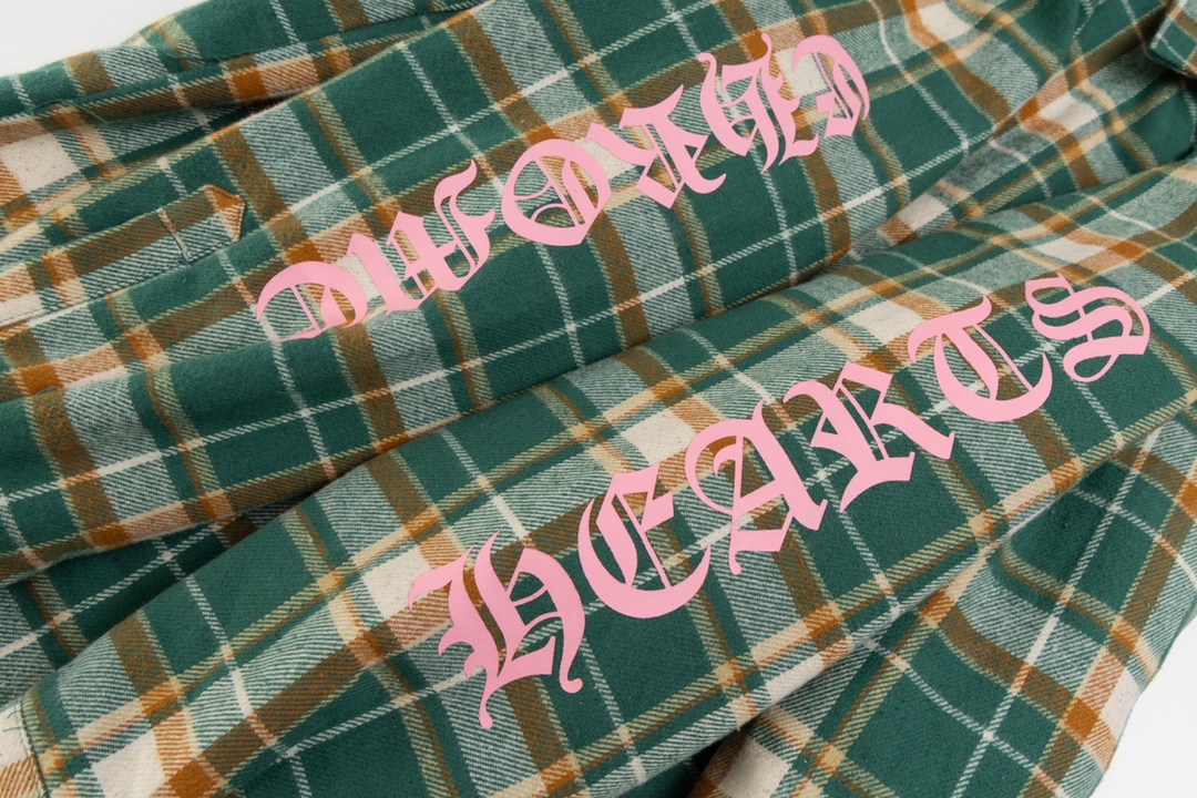 Chrome Hearts plaid design with silver embellishments, cotton-padded jacket