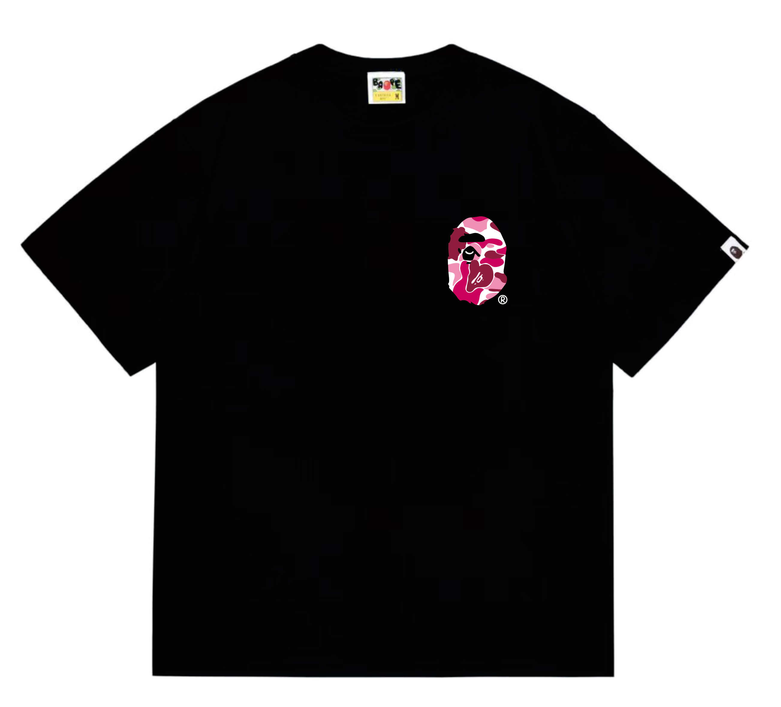 BAPE×Stuss! Pink Color Camo By Bathing Tee