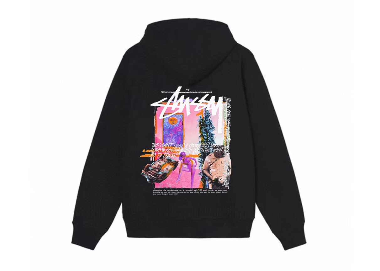 Stussy Daydream Graffiti Print  Zipper  Hoodie