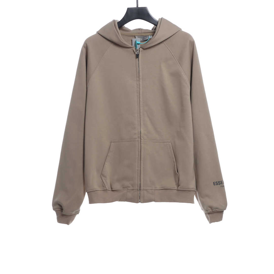 Double Line Back Silicone Lettering Zip Hoodie