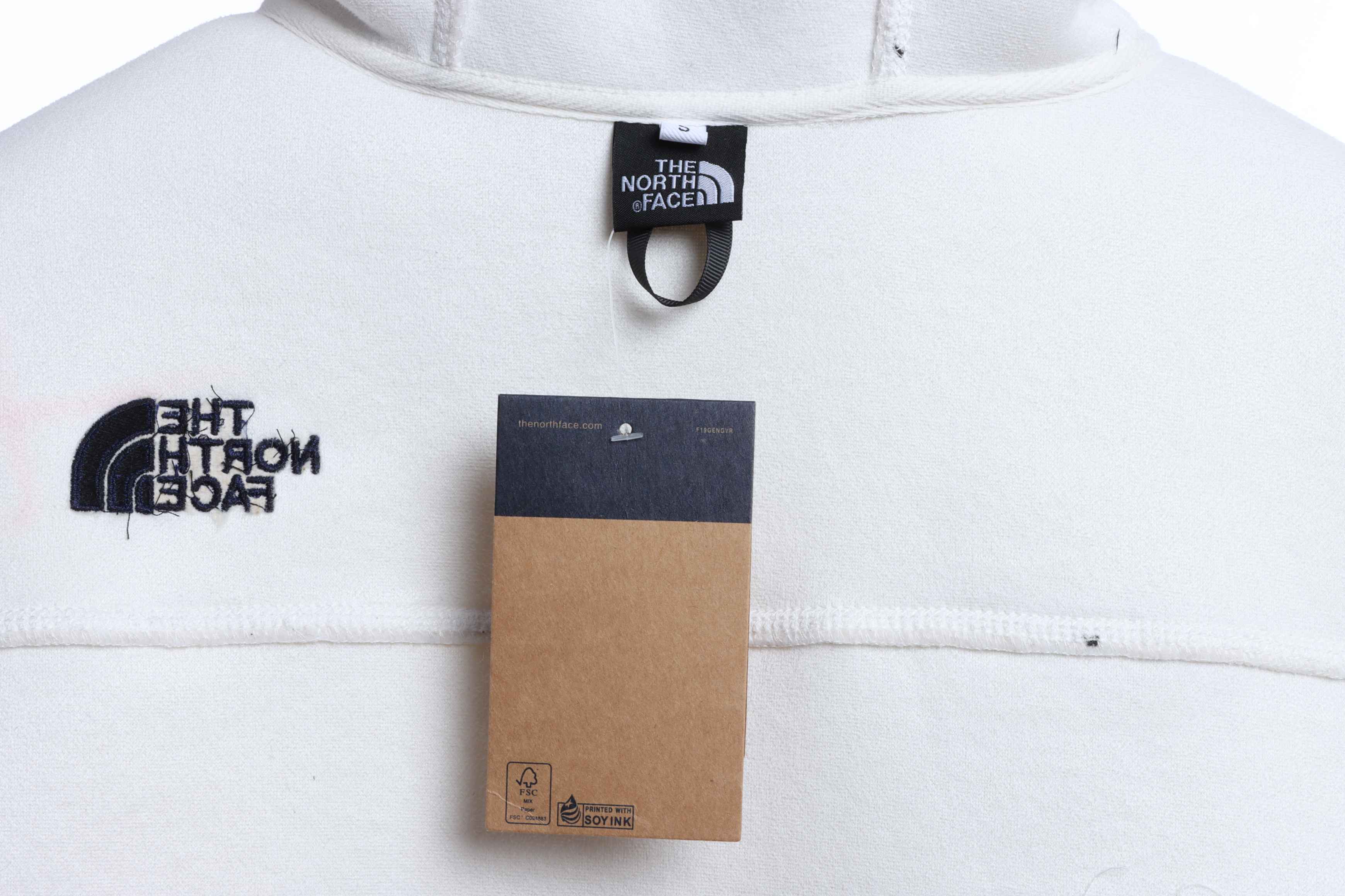 The North Face Double Laminated Sherpa White Zip Jacket
