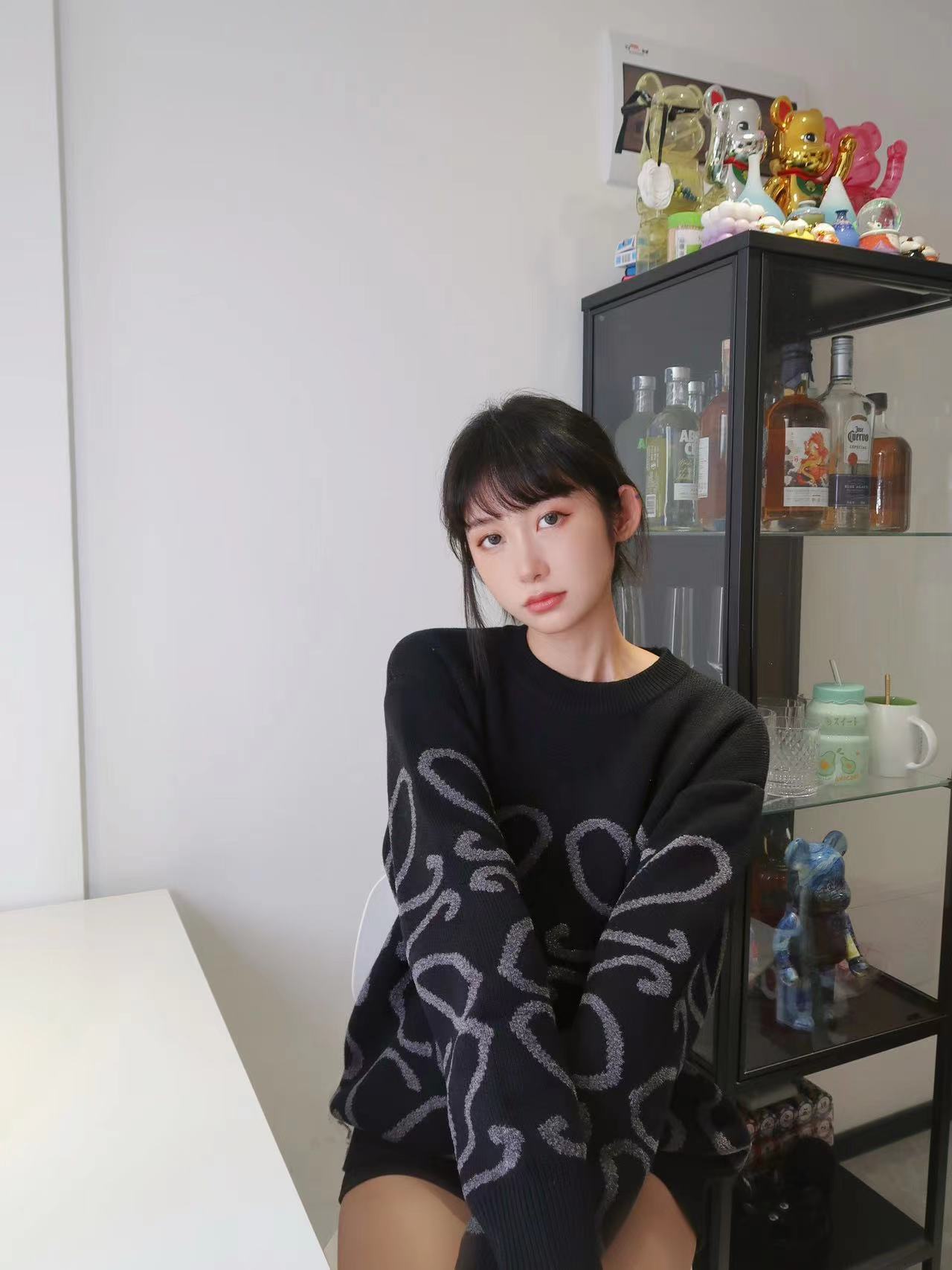 LOEVVE 22SS autumn and winter new round neck jacquard wool sweater