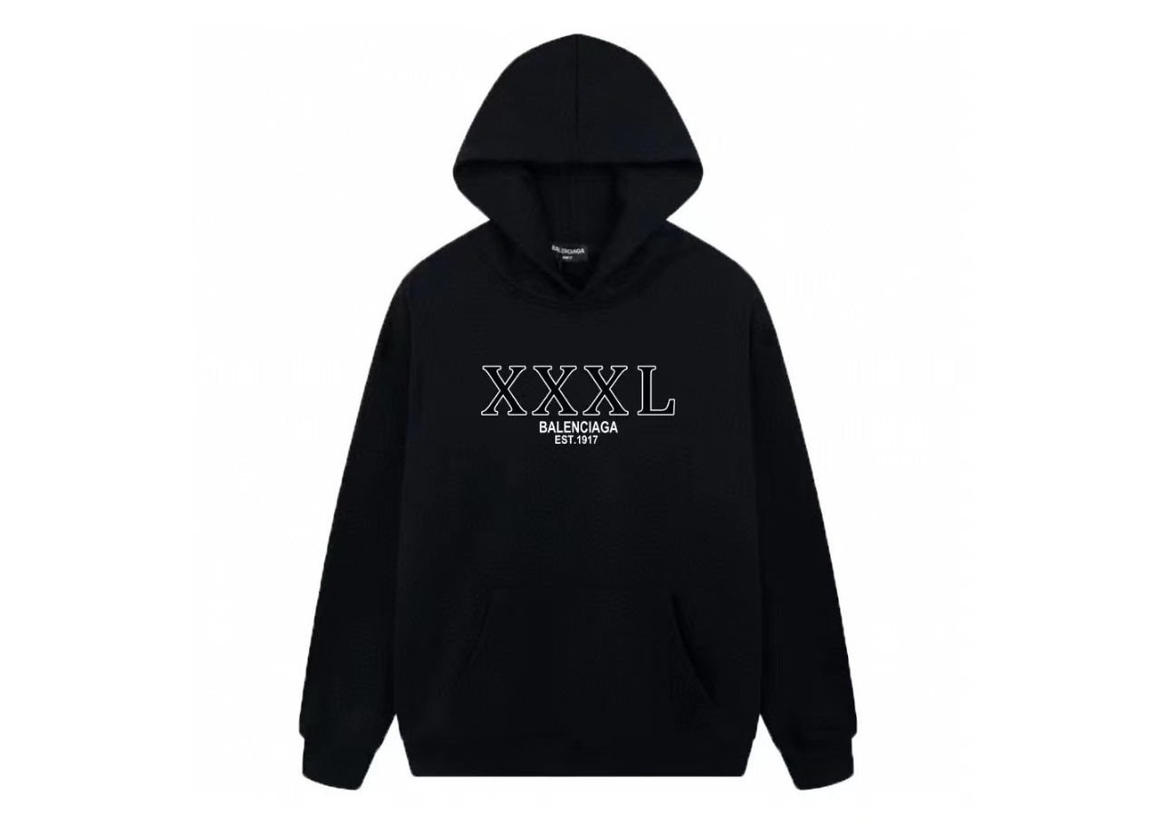 Balenciag* XXXL Est 1917 Logo Hoodie