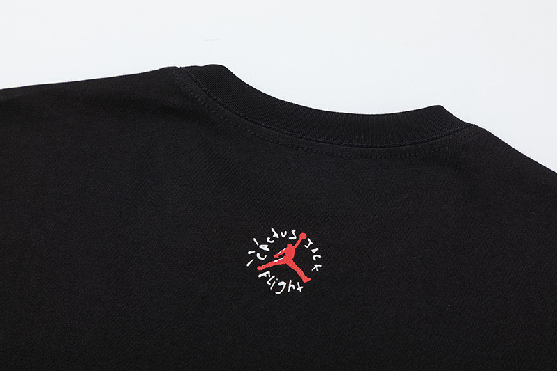 Travis Scott Flame printing water drill round collar and short sleeves