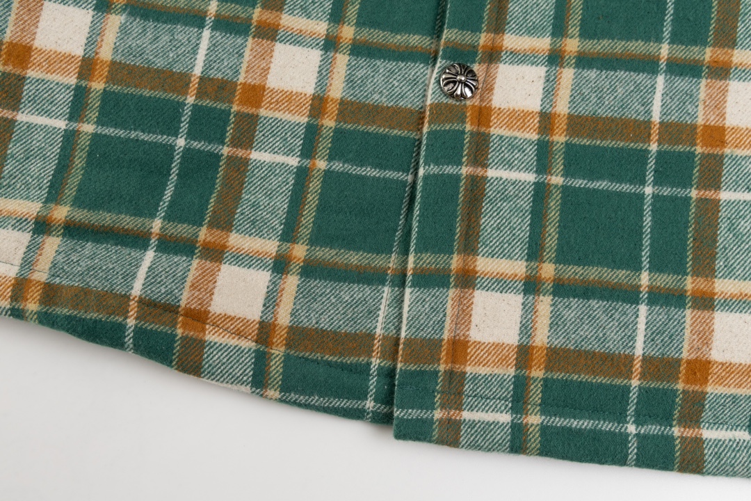 Chrome Hearts plaid design with silver embellishments, cotton-padded jacket