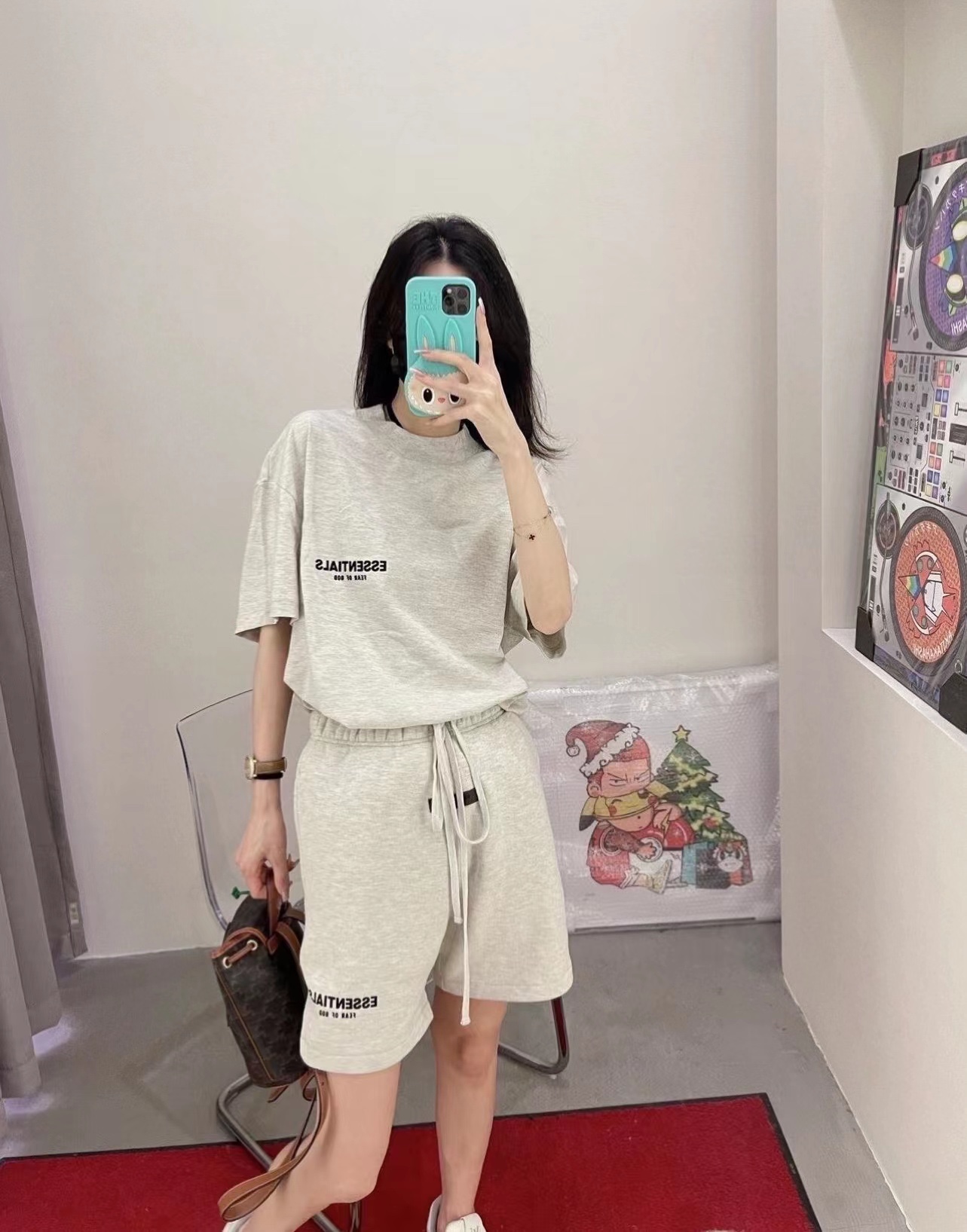 FOG  Eighth Season Flocked Print Letter Shorts