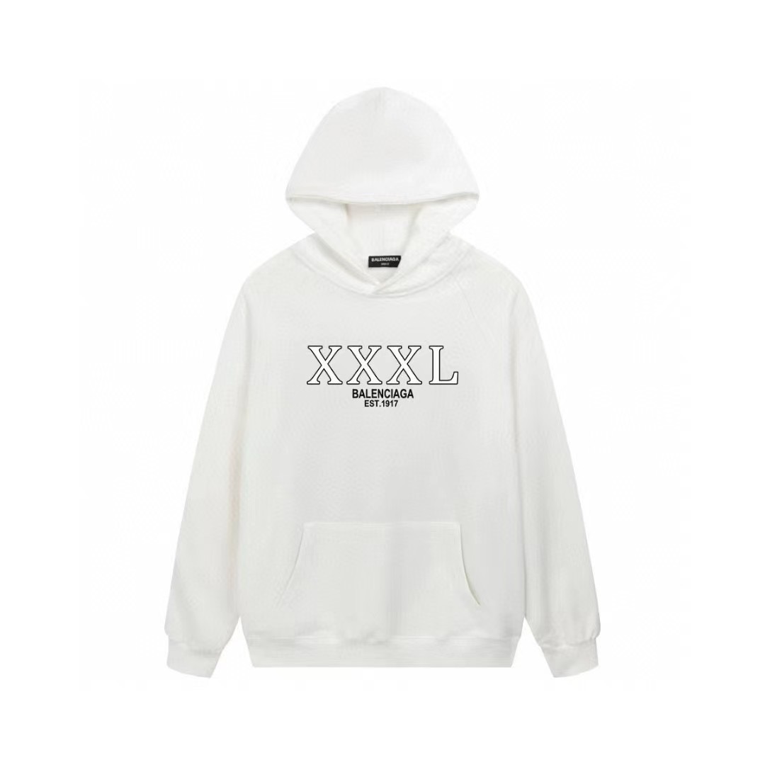 Balenciag* XXXL Est 1917 Logo Hoodie