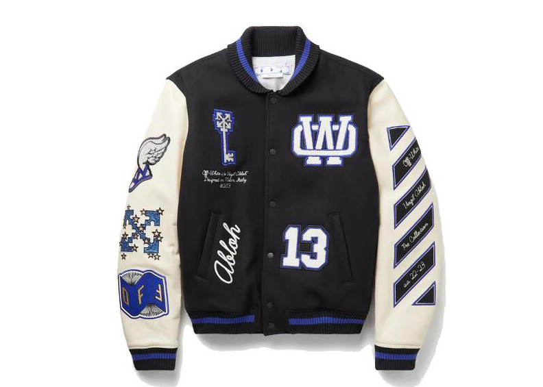 Off white Ow  Black/ivory bomber jacket