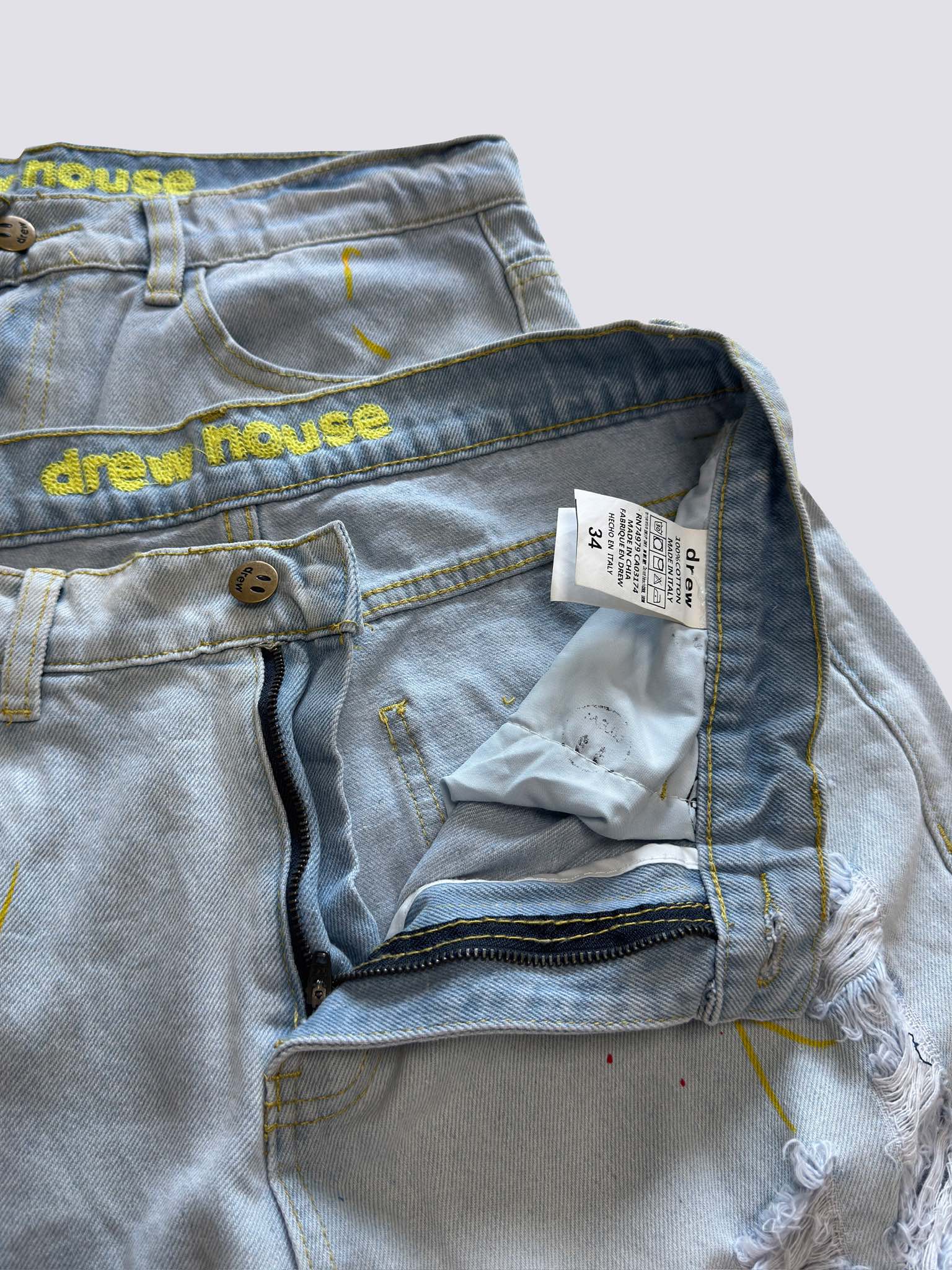 Drew House  Teddy Bear Smiling Face Jeans