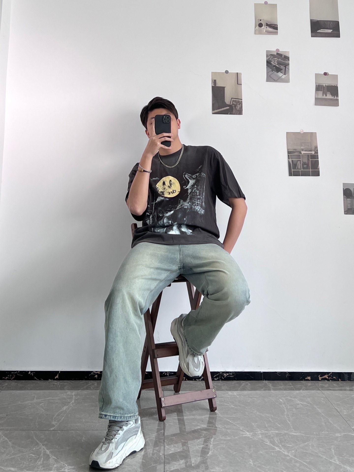 DREW full moon printed smiley face short sleeves