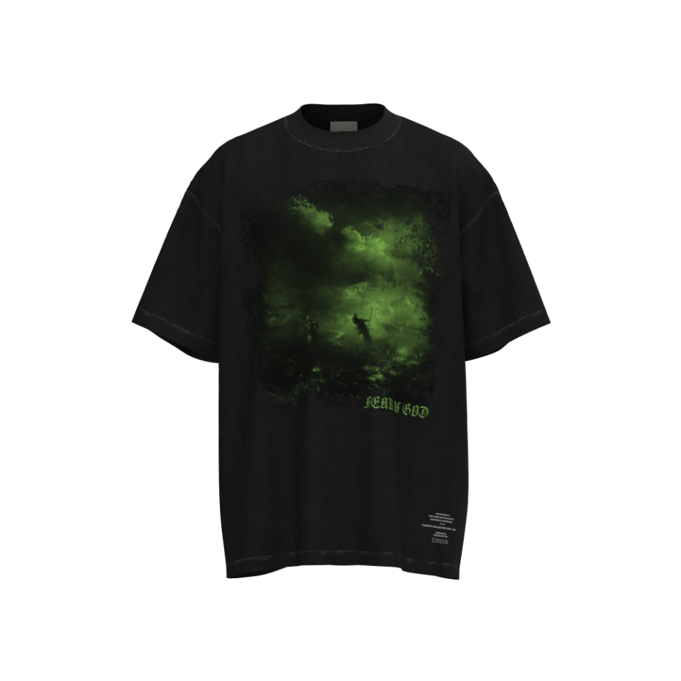 Fear Of God / Essentials style Vintage style Green Storm short sleeves