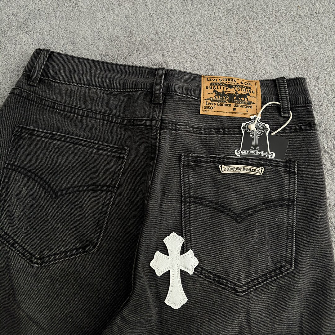 Chrome Hearts White Crosses Pants