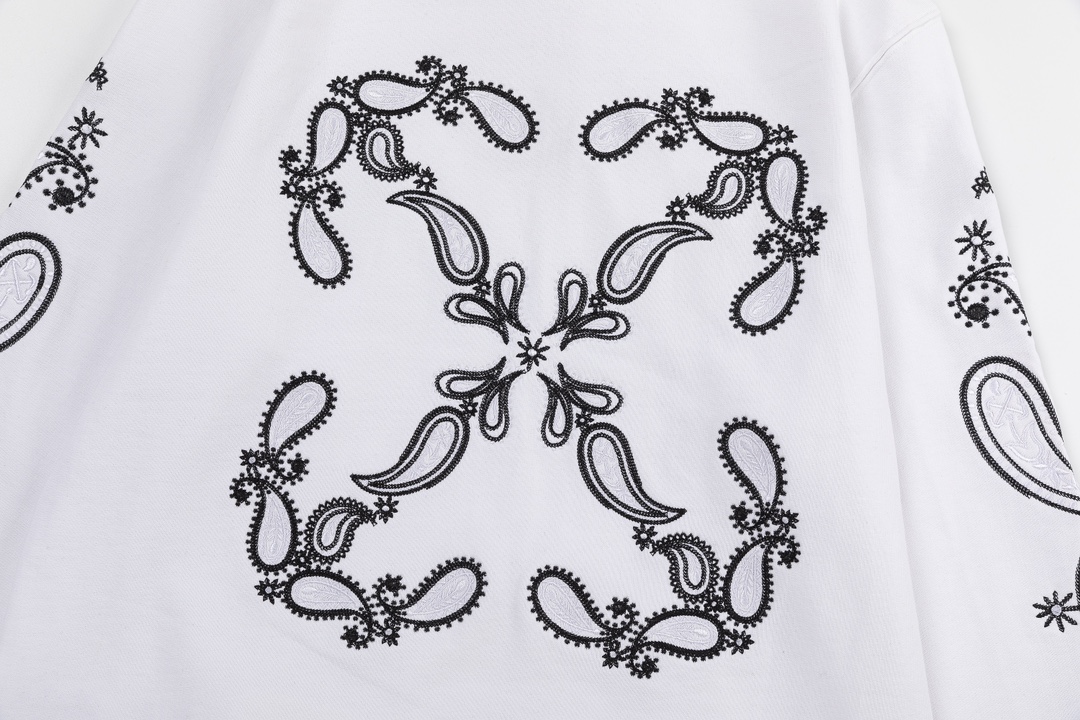Off-White 24SS new embroidered paisley loose-fit hoodie