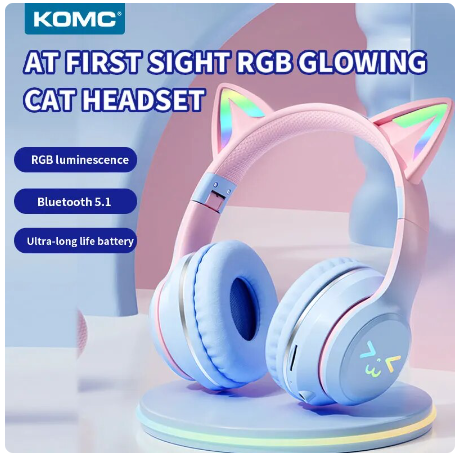 Gradient Color Wireless Headphones Bluetooth Headsets With Mic Foldable HIFI Gaming Supports TF Card Noise Cancel Earphone