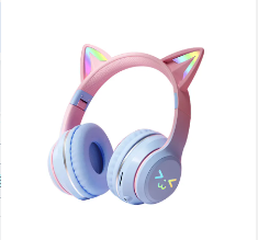 Gradient Color Wireless Headphones Bluetooth Headsets With Mic Foldable HIFI Gaming Supports TF Card Noise Cancel Earphone