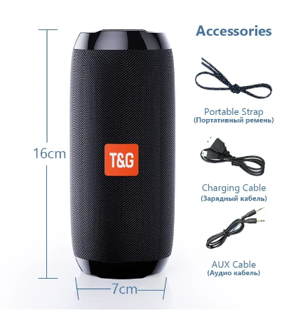 TG117 Outdoor Speaker Waterproof Portable Wireless Column Loudspeaker Box Support TF Card FM Radio Aux Input