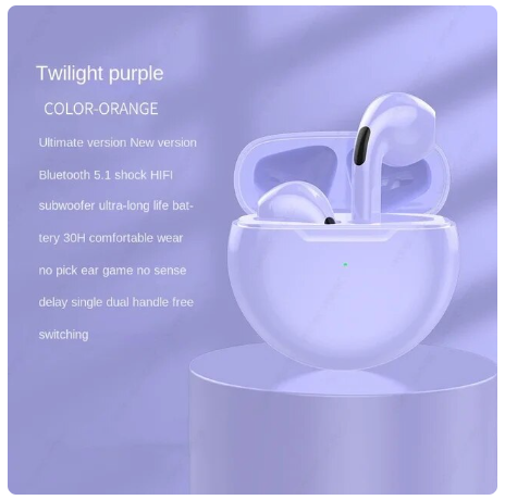 Original Air Pro 6 TWS Wireless Bluetooth Earphones Mini Pods Earbuds Earphone Headset For Xiaomi Android Apple iPhone Headphone