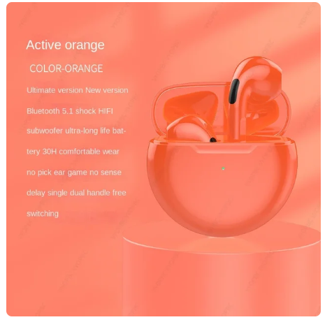 Original Air Pro 6 TWS Wireless Bluetooth Earphones Mini Pods Earbuds Earphone Headset For Xiaomi Android Apple iPhone Headphone