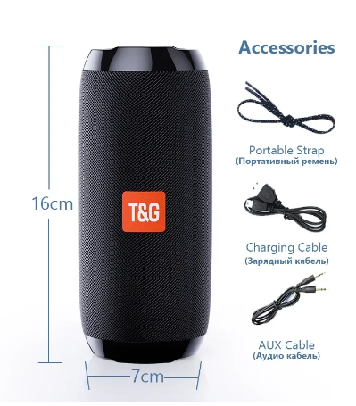 TG117 Outdoor Speaker Waterproof Portable Wireless Column Loudspeaker Box Support TF Card FM Radio Aux Input