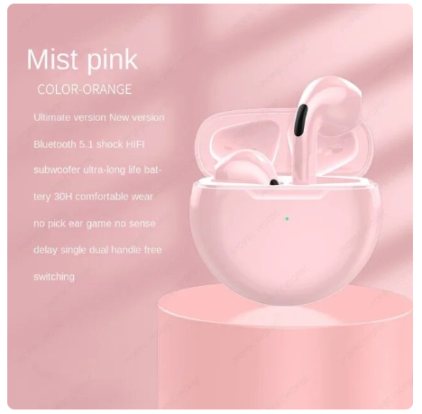 Original Air Pro 6 TWS Wireless Bluetooth Earphones Mini Pods Earbuds Earphone Headset For Xiaomi Android Apple iPhone Headphone