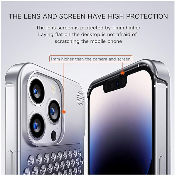 Arae Premium Aluminum Alloy Case,Anti-Fall Heat Dissipation,Anti-Scratch Slim Case,Aromatherapy Phone case for iPhone 14 (Gray, iPhone 14 Pro Max 6.7inch)