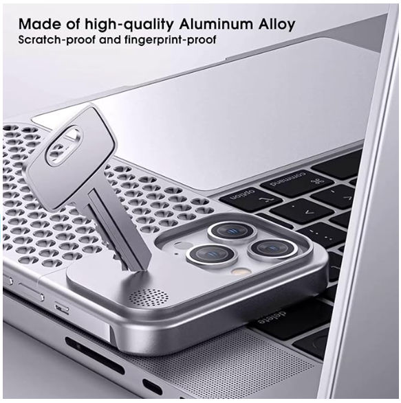 Arae Premium Aluminum Alloy Case,Anti-Fall Heat Dissipation,Anti-Scratch Slim Case,Aromatherapy Phone case for iPhone 14 (Gray, iPhone 14 Pro Max 6.7inch)