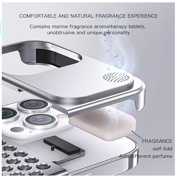Arae Premium Aluminum Alloy Case,Anti-Fall Heat Dissipation,Anti-Scratch Slim Case,Aromatherapy Phone case for iPhone 14 (Gray, iPhone 14 Pro Max 6.7inch)