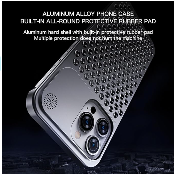 Arae Premium Aluminum Alloy Case,Anti-Fall Heat Dissipation,Anti-Scratch Slim Case,Aromatherapy Phone case for iPhone 14 (Gray, iPhone 14 Pro Max 6.7inch)