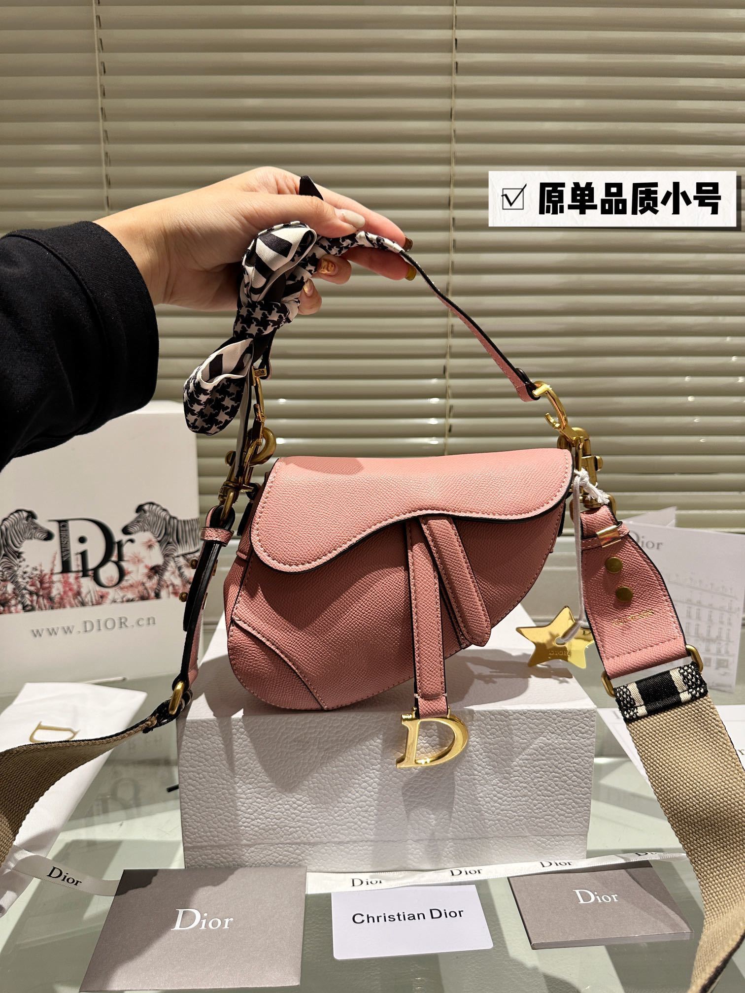 Dior Premium Fashion Saddle Bag, Diana Lacquer Leather Bag