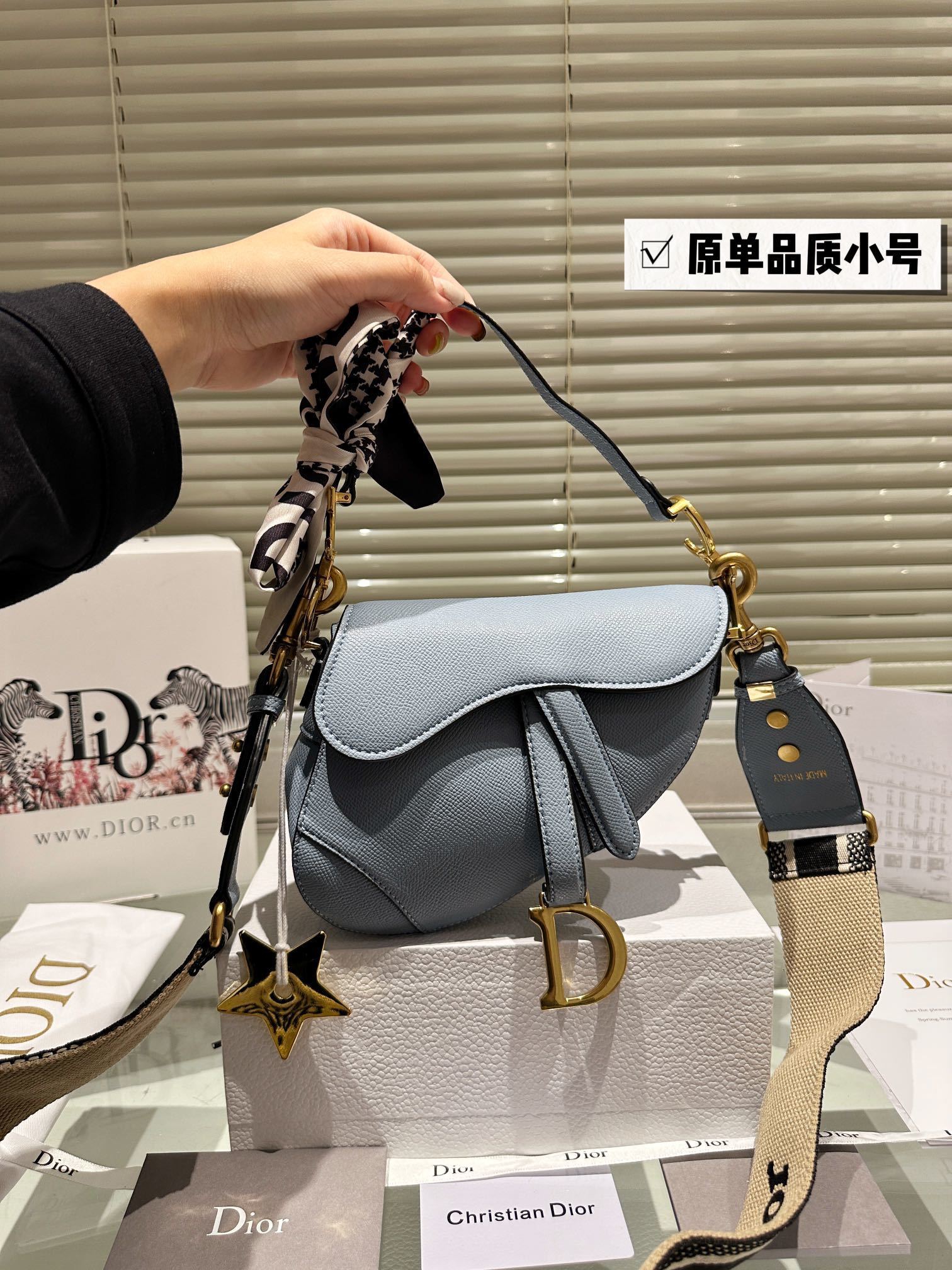 Dior Premium Fashion Saddle Bag, Diana Lacquer Leather Bag