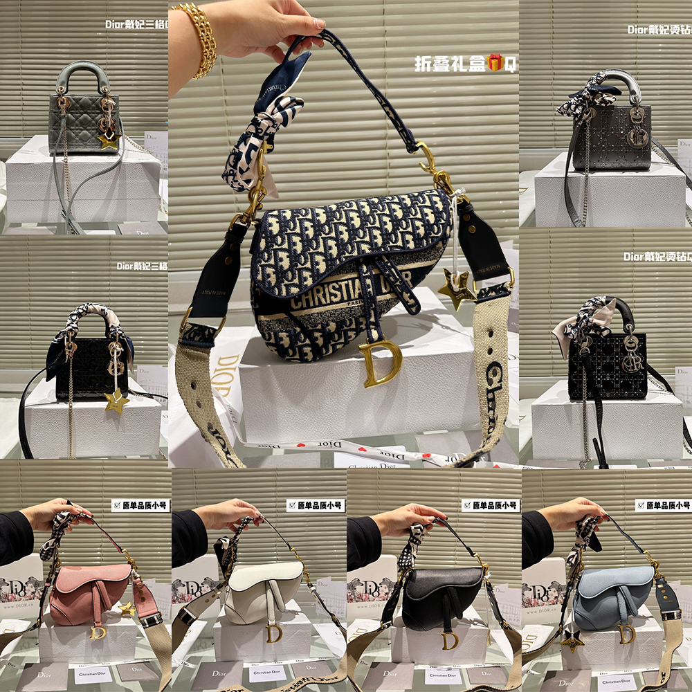 Dior Premium Fashion Saddle Bag, Diana Lacquer Leather Bag