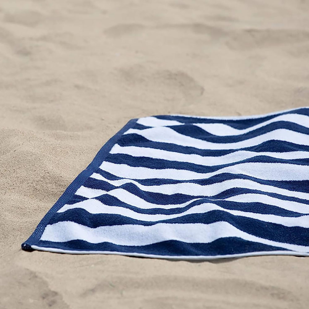Clisil 100% Cotton Oversized Beach Towel, Cabana Stripe Pool Towels, 30