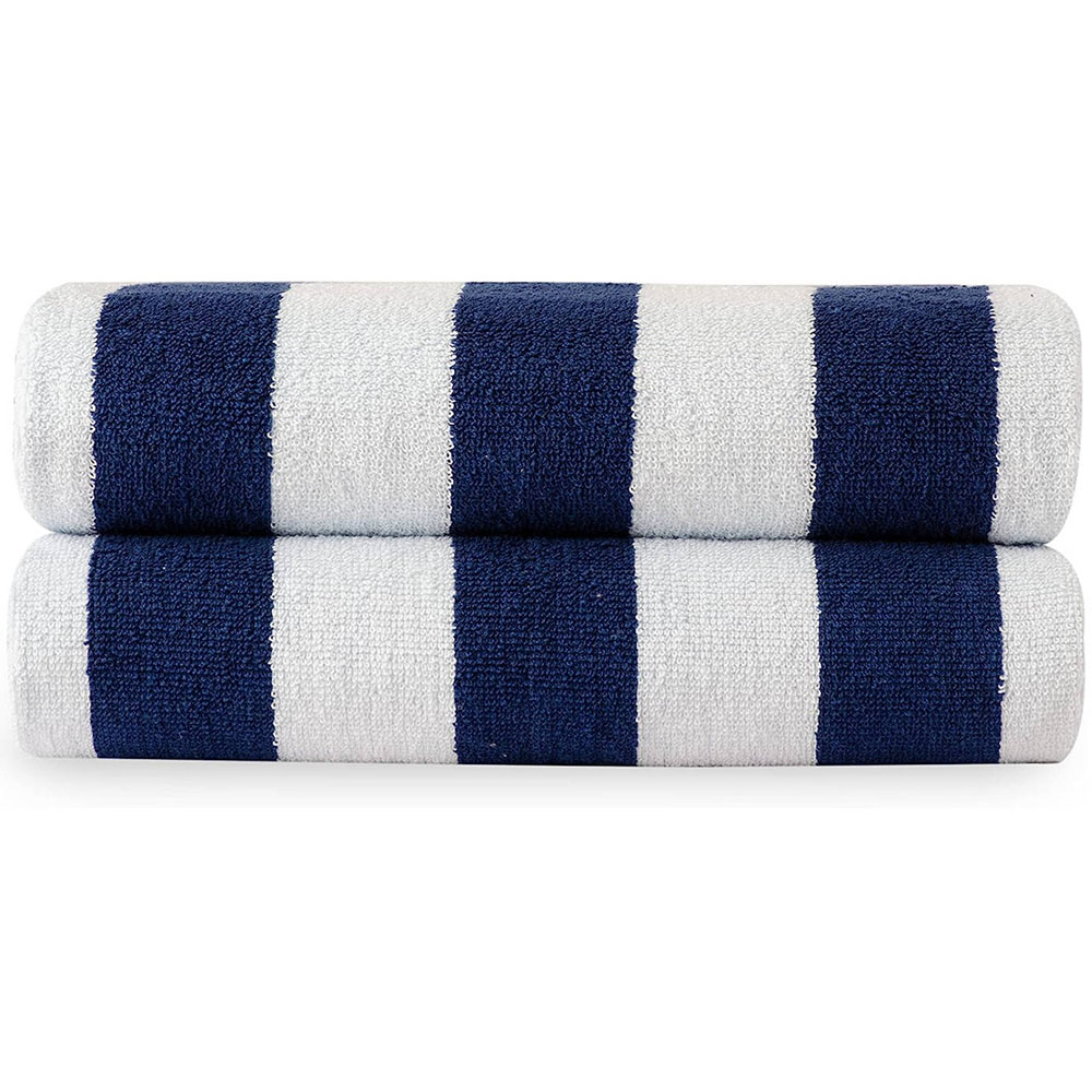 Clisil 100% Cotton Oversized Beach Towel, Cabana Stripe Pool Towels, 30