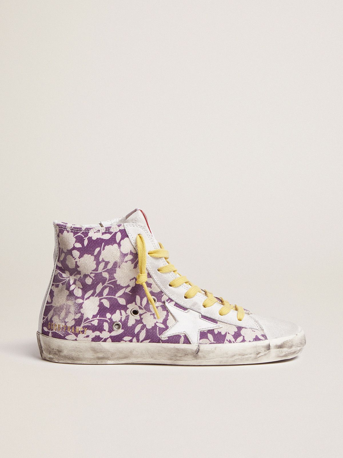 Golden Goose Uomo Saldi Francy LTD sneakers in canvas with floral pattern