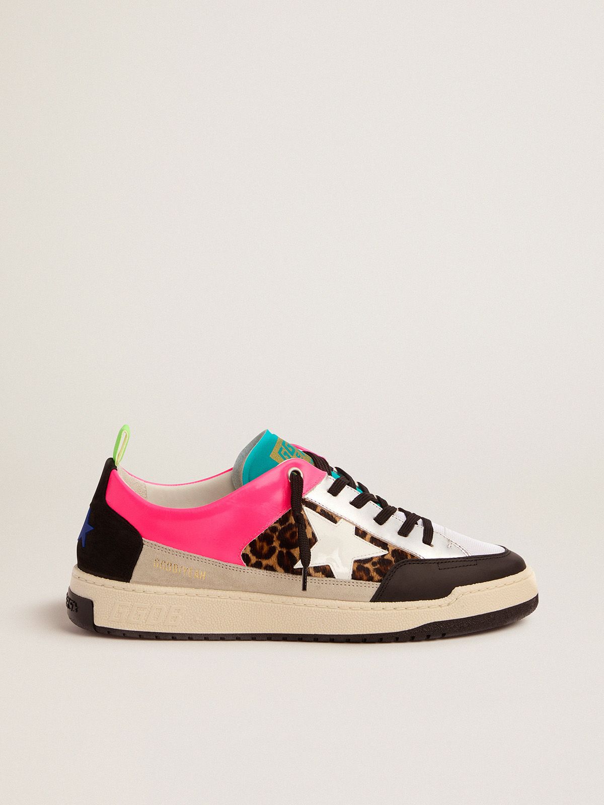 Men’s fuchsia and leopard-print Yeah sneakers