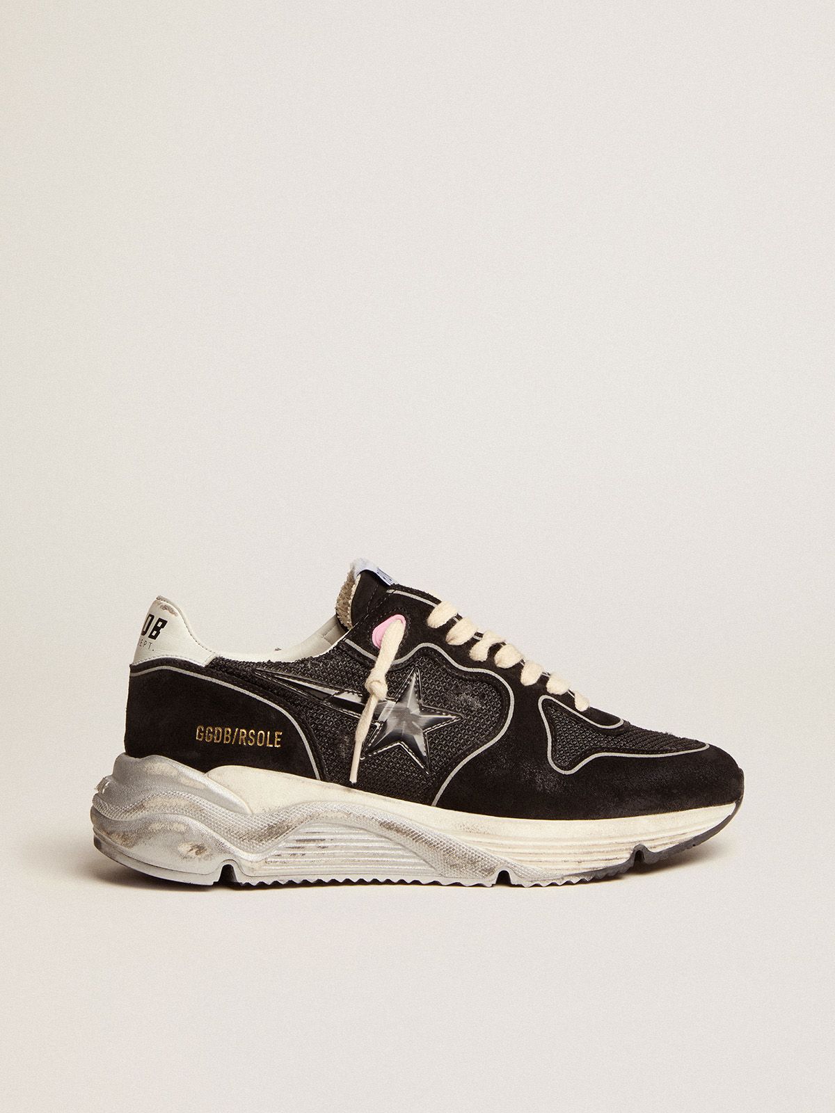 golden goose 3D upper star black Running with Sole mesh sneakers and suede