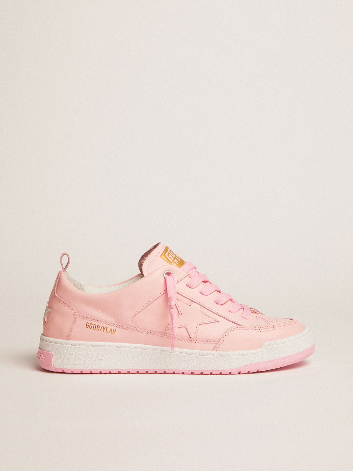 golden goose Yeah leather sneakers in pale pink