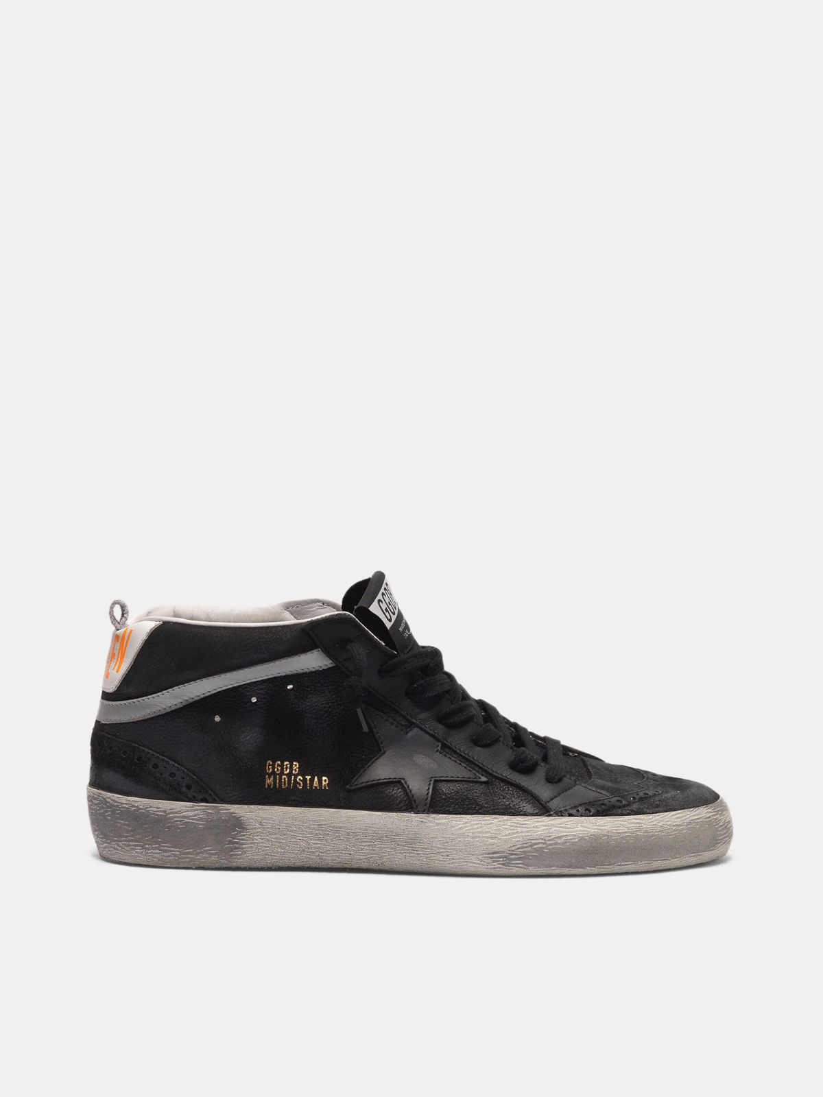 Golden Goose Sconto Uomo Mid Star sneakers in leather with nubuck inserts