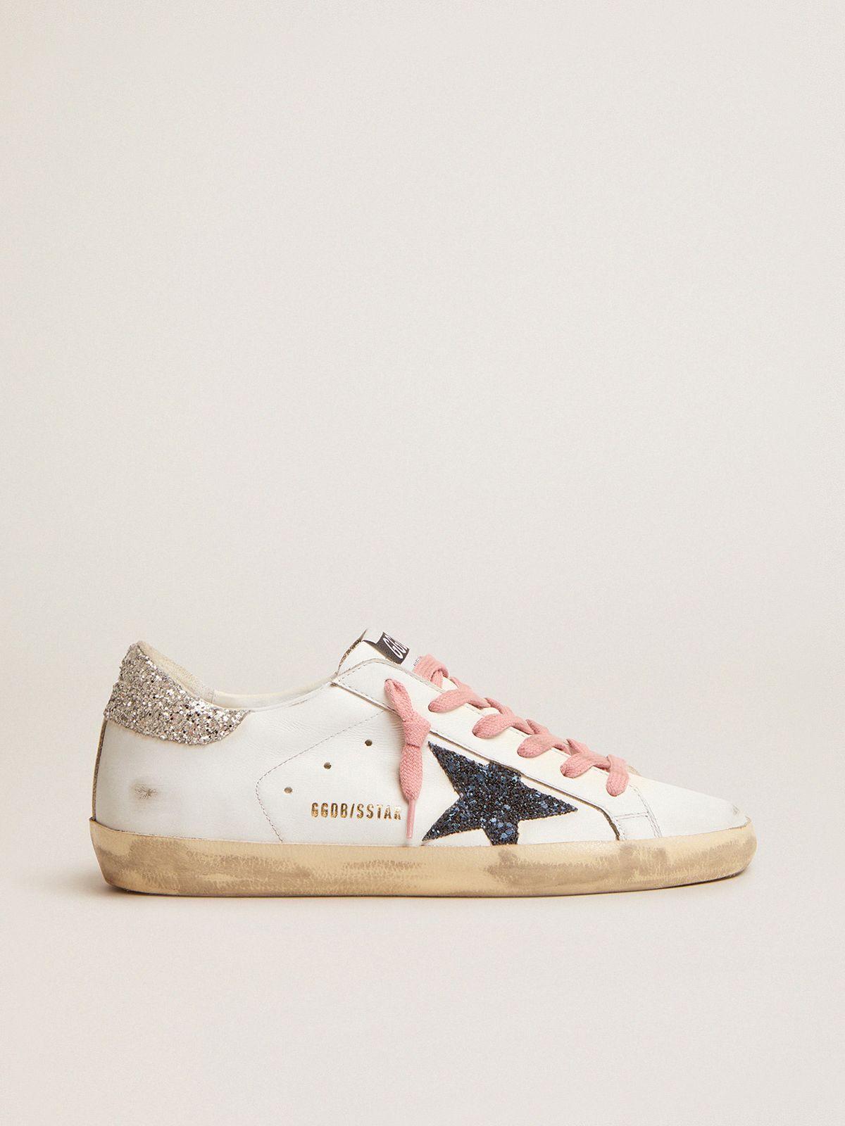 Sneakers Uomo Golden Goose Super-Star LTD sneakers with colored glitter star and heel tab