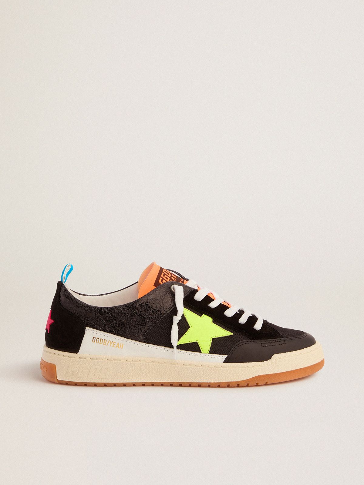 Men’s black Yeah sneakers with fluorescent yellow star
