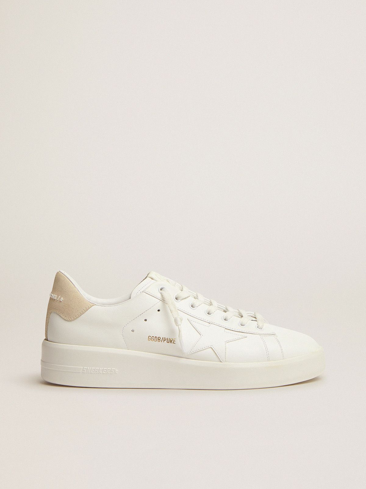 golden goose heel sneakers Purestar in with white leather cream tab suede