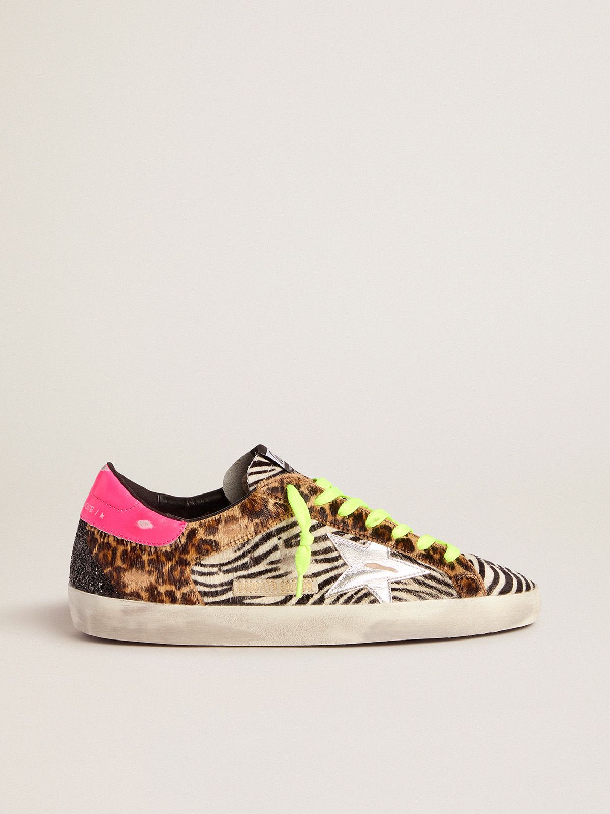 Sneakers Uomo Golden Goose Women's Limited Edition LAB glitter animal-print Super-Star sneakers