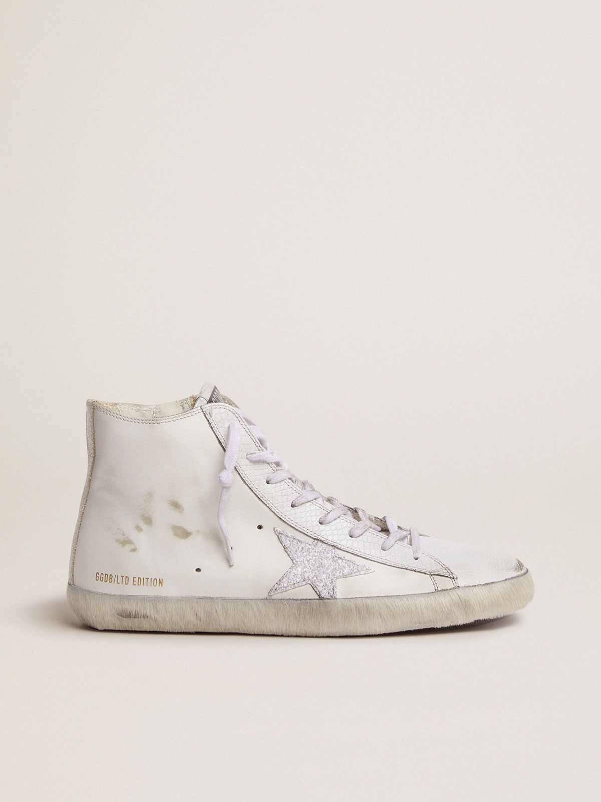 Men’s LAB Limited Edition white and glitter Francy sneakers